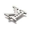 Non-Tarnish 304 Stainless Steel Letter Pendant Rhinestone Settings STAS-Y006-61P-K-3