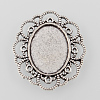 Tibetan Style Alloy Flower Tray Cabochon Settings X-TIBE-M021-08AS-1