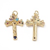 Brass Colorful Cubic Zirconia Pendants KK-E068-VA026-2-1