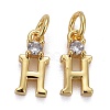 Brass Micro Pave Clear Cubic Zirconia Pendants ZIRC-Z011-35H-1