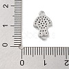 Brass Pave Clear & Black Cubic Zirconia Pet Puppy Connector Charms KK-Z061-01P-02-3
