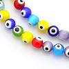 Handmade Evil Eye Lampwork Round Bead Strands LAMP-J031-6mm-M-1
