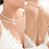 Fingerinspire 2Pcs Plastic Imitation Pearl Beaded Backdrop Necklace Body Chain NJEW-FG0001-03-4