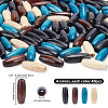 160Pcs 4 Colors Dyed Natural Wood Beads WOOD-SP0001-88-2