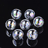 Handmade Blown Glass Globe Beads X-DH017J-1-14mm-AB-1