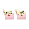 Brass with Enamel Pendants KK-T073-58B-G-1