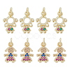 DICOSMETIC 8Pcs 2 Style Brass Micro Pave Cubic Zirconia Charms KK-DC0003-16-1