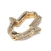 Brass Micro Pave Clear Cubic Zirconia Spring Gate Rings ZIRC-F120-008G-2