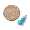 Synthetic Turquoise Dyed Round Beaded Pendants PALLOY-JF02867-11-2