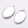 Tarnish Resistant 304 Stainless Steel Pendant Cabochon Settings STAS-E144-075P-1