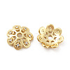 Brass Micro Pave Clear Cubic Zirconia Bead Caps KK-G425-05C-3