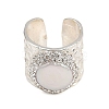 Natural Pearl Open Cuff Ring with Polymer Clay Crystal Rhinestone LS-RJEW-F077-24MS-01-A-2