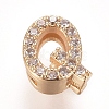 Golden Plated Brass Micro Pave Cubic Zirconia Slide Charms ZIRC-L075-61Q-G-1