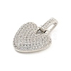 Brass Micro Pave Clear Cubic Zirconia Pendants KK-B099-01P-V-2