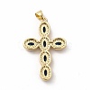Rack Plating Brass Cubic Zirconia Pendants KK-G456-25G-05-2