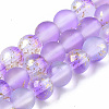 Frosted Spray Painted Glass Beads Strands GLAA-N035-03B-C11-1