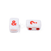 Opaque White Acrylic Connector Charms MACR-N012-21-4