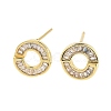 Rack Plating Ring Brass Stud Earrings EJEW-N055-39G-RS-1
