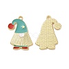 Christmas Theme Rack Plating Alloy Enamel Pendants PALLOY-O109-33LG-1