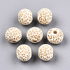 Painted Natural Wood Beads WOOD-T021-53A-12-1
