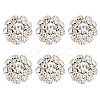6Pcs Alloy Rhinestone Cufflinks BUTT-MA0001-11-1