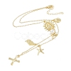 Bohemian Summer Beach Style 18K Gold Plated Shell Shape Initial Pendant Necklaces IL8059-24-3