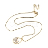 304 Stainless Steel Micro Pave Clear Cubic Zirconia Pendant Necklaces for Women NJEW-Z103-01G-05-4