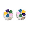 Alloy Enamel European Beads MPDL-T005-005F-RS-4
