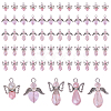 60Pcs 5 Styles Tibetan Style Alloy Butterfly Bead & ABS Plastic Pearl & Glass Pendants PALLOY-CA00015-1
