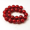 Red Round Handmade Silver Foil Glass Beads X-FOIL-G019-10mm-07-2