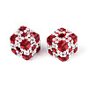 Polymer Clay Rhinestone Beads with Square Acrylic CLAY-T022-03D-2