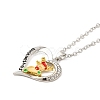 Heart with Word Best Wishes Zinc Alloy Pendant Necklaces for Christmas NJEW-M203-02B-GP-1