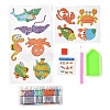 DIY Ocean Theme Diamond Painting Stickers Kits For Kids DIY-O016-21-1