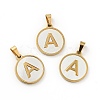 PVD Vacuum Plating 304 Stainless Steel with White Shell Pendants STAS-G268-01A-G-1
