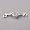 Alloy Rhinestone Magnetic Clasps ALRI-TAC0001-02S-1