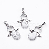 Natural Howlite Pendants G-G651-A14-1