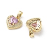 Valentine's Day Brass Micro Pave Pearl Pink Cubic Zirconia Charms KK-A299-14G-2