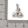 Rhodium Plated 925 Sterling Silver Micro Pave Clear Cubic Zirconia Pendants STER-C009-07P-3