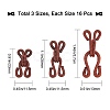 Gorgecraft 48Sets 3 style Cloth and Iron Hook and S-Hook Clasps IFIN-GF0001-17-2