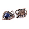 Natural Lapis Lazuli Dyed Peach Love Heart Pendants G-G158-01-16-2