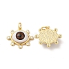 Brass Micro Pave Clear Cubic Zirconia Pendants ZIRC-E006-04G-01-1