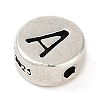 925 Sterling Silver Flat Round with Letter Beads LS-STER-G044-01AS-A-2