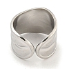 Non-Tarnish 304 Stainless Steel Open Cuff Finger Rings RJEW-P114-12P-3
