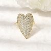 Brass Micro Pave Cubic Zirconia Cuff Open Rings for Women RJEW-K264-11G-1