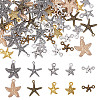 80Pcs 10 Styles DIY Starfish Tibetan Style Alloy Pendants & Links Connector Charms Findings Kits FIND-HY0004-63-1