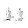 Rack Plating Brass Micro Pave Cubic Zirconia Pendants KK-C008-30P-2