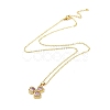 Golden Brass Rhinestone Pendant Necklace with Cable Chains NJEW-P278-A04-2