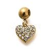 304 Stainless Steel Rhinestone Charms STAS-M109-12G-03-1
