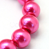 Baking Paint Pearlized Glass Pearl Round Bead Strands HY-Q330-8mm-10-3
