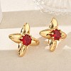 304 Stainless Steel Pave Cubic Zirconia Stud Earrings SA-CBA2696-30G-02-2